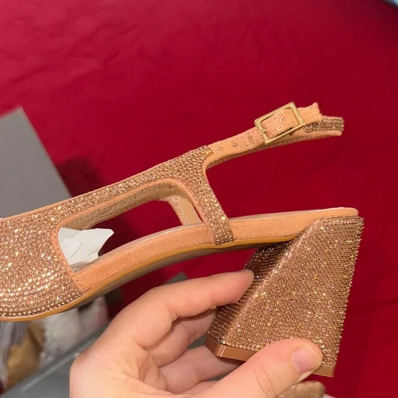 Vince Camuto Glittering Gold Slingback Heels - Picture 13 of 17